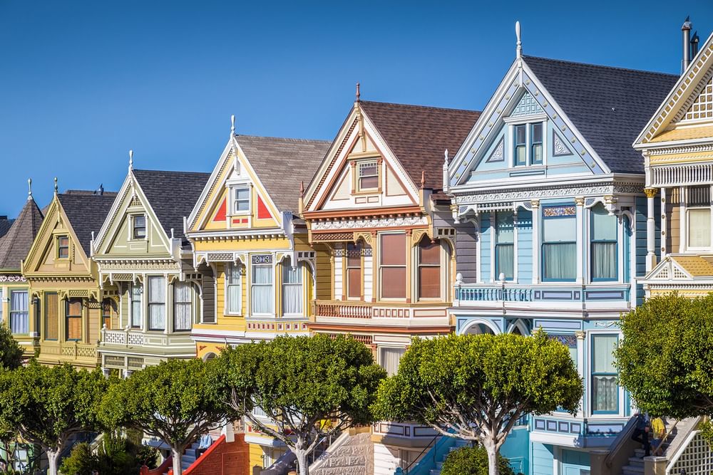 The Painted Ladies Victorian houses in San Francisco